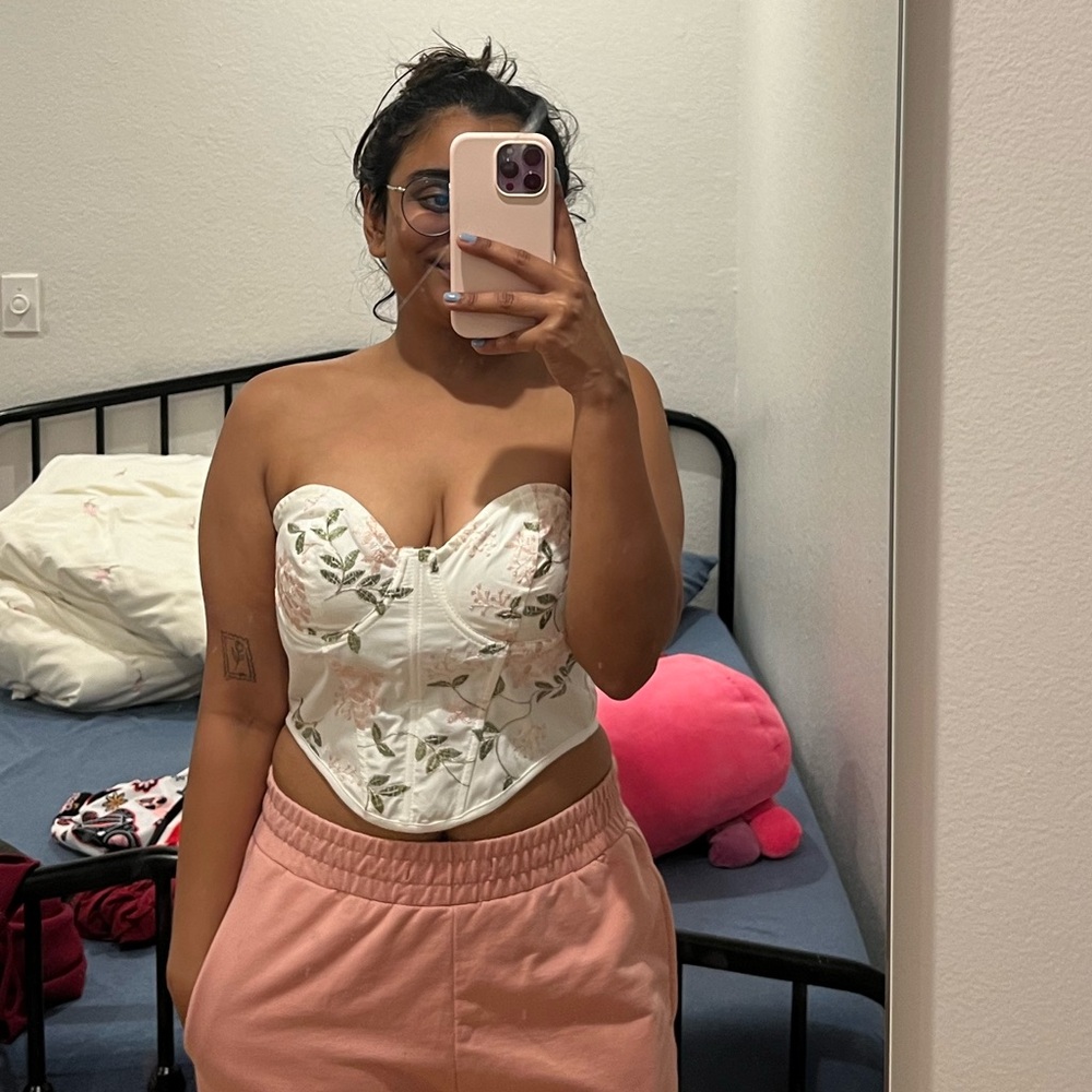 Embroidered corset